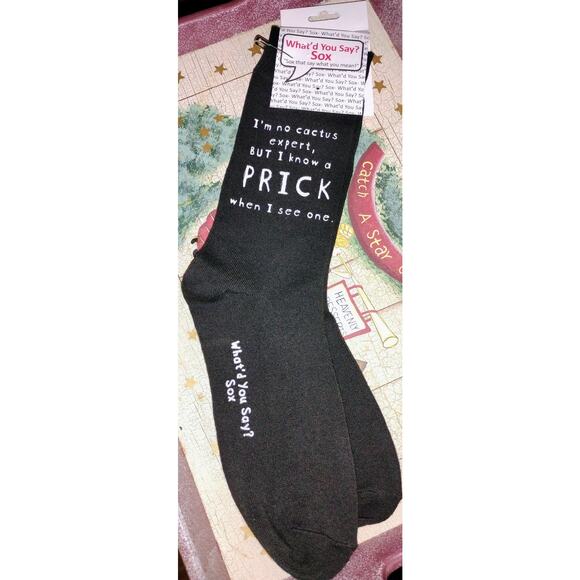 no brand Other - Humor Socks NWT What’d You Say? Sox Cactus Saying Perfect Gift